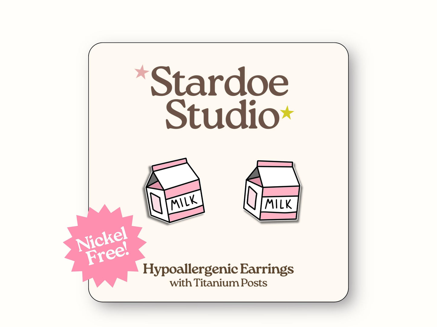 Strawberry Milk Carton Earrings