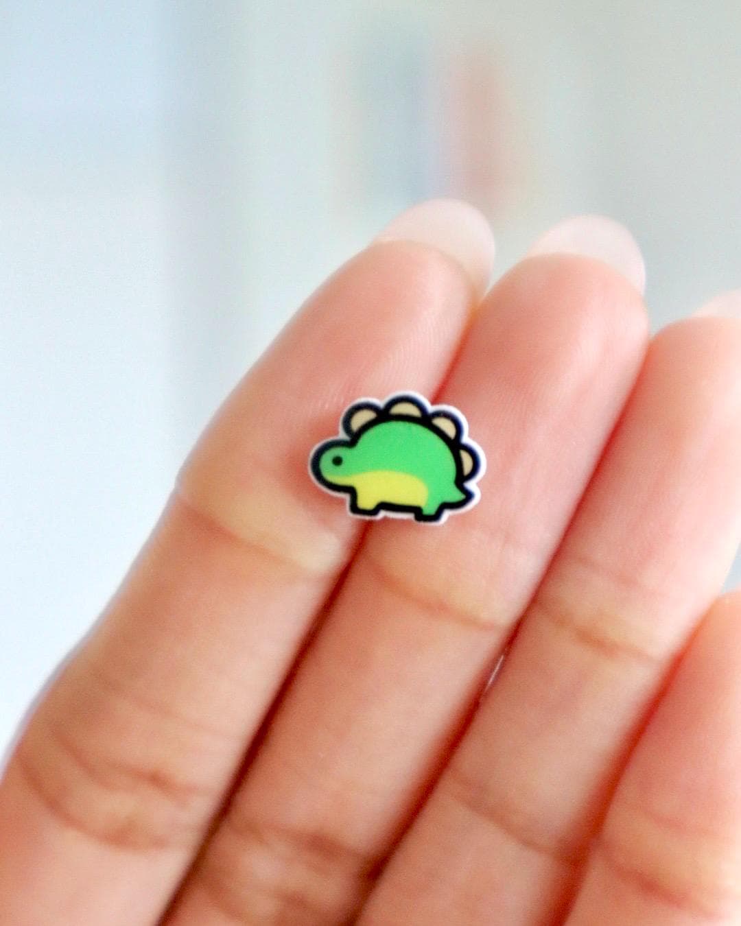 Dinosaur Earrings, Green Dino Studs for Girls and Boys, Fun Dinosaur Jewelry, Jurassic Jewelry for Kids