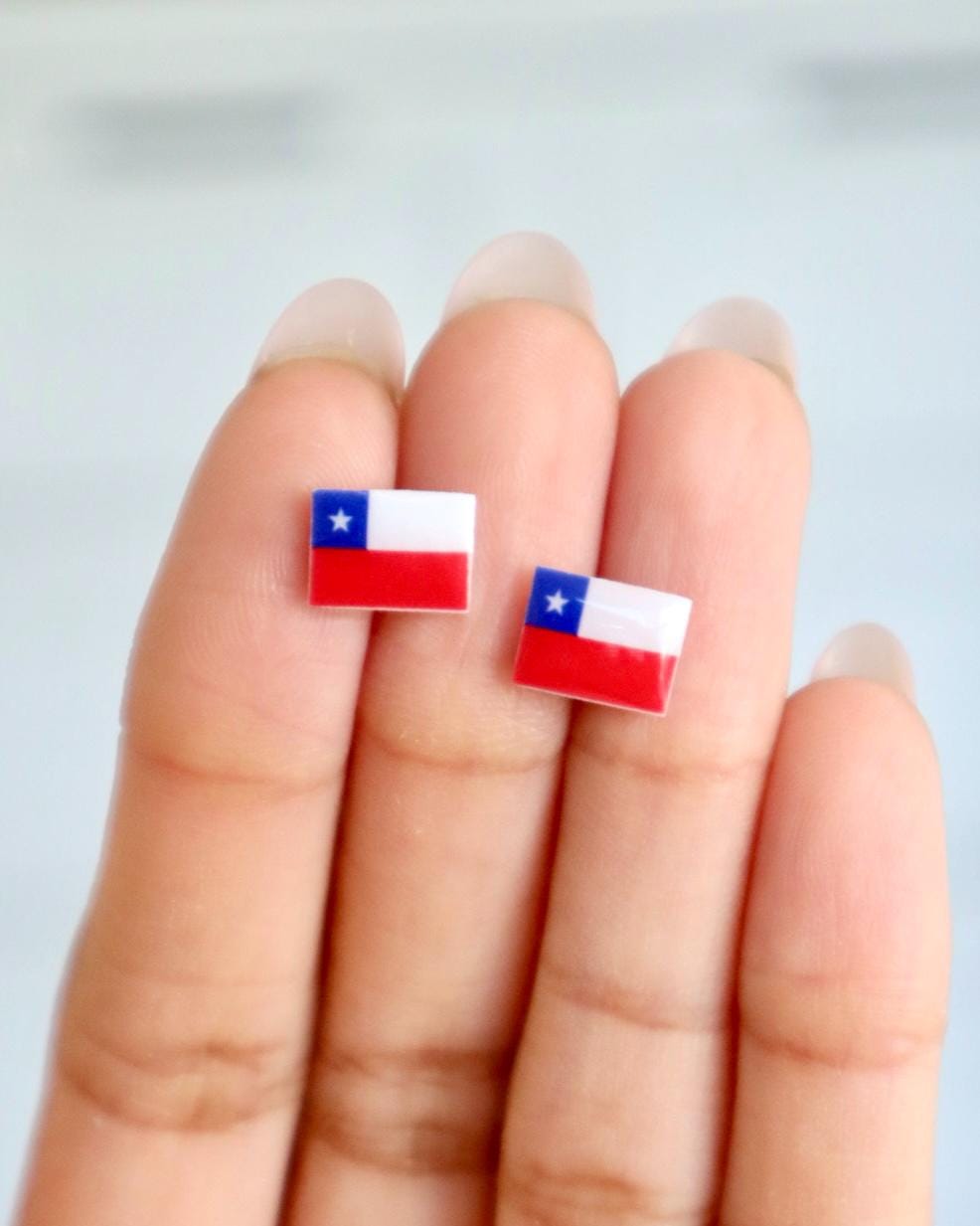 Chile Flag Earrings
