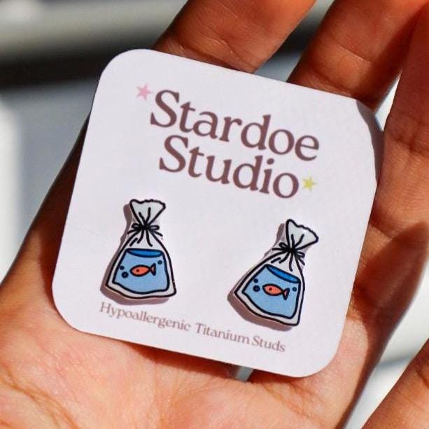 Fish Bag Earrings