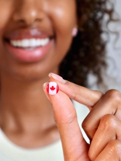 Round Canadian Flag Earrings