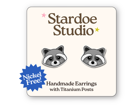 Raccoon Earrings