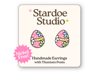 Pink Easter Egg Earrings