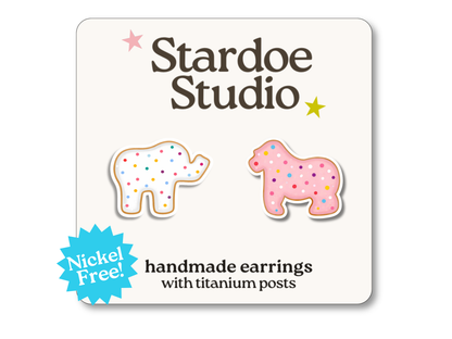 NEW Circus Animal Cookie Earrings
