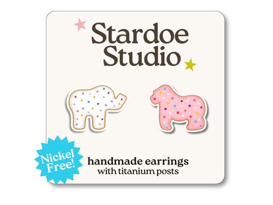 NEW Circus Animal Cookie Earrings