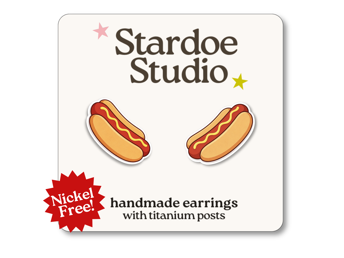 NEW Hot Dog Earrings