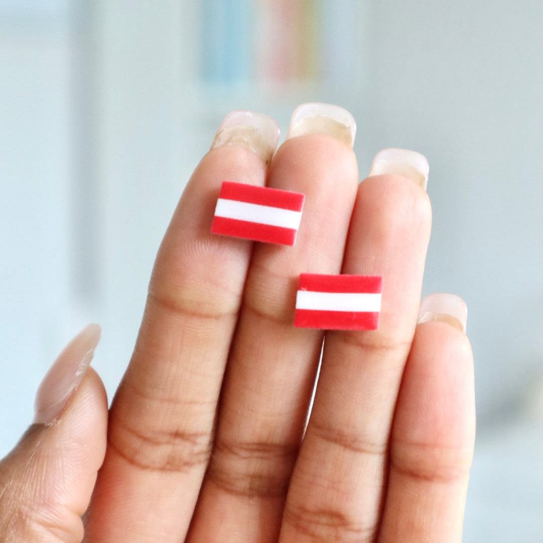 Austria Flag Earrings