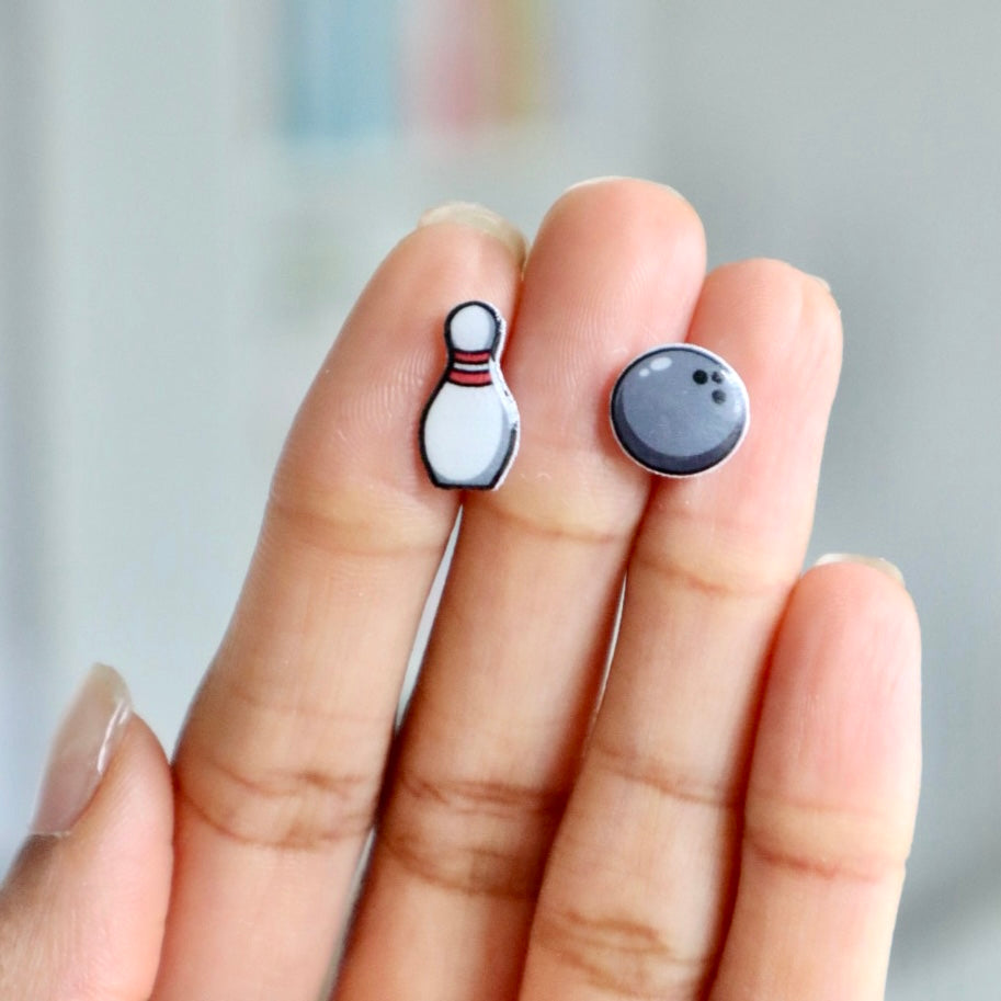 Bowling Ball and Pin Earrings