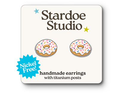 NEW White Donut Earrings