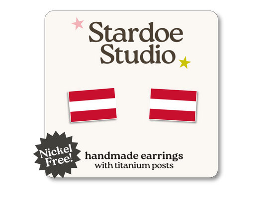 Austria Flag Earrings