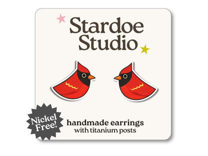 Cardinal Bird Earrings