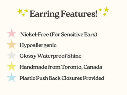 Capybara with Orange Earrings 2.0, Water Pig Jewelry, Cute Cabybara, Happy Capy Vibes, Mammal Earrings with Fruit, Animal Studs