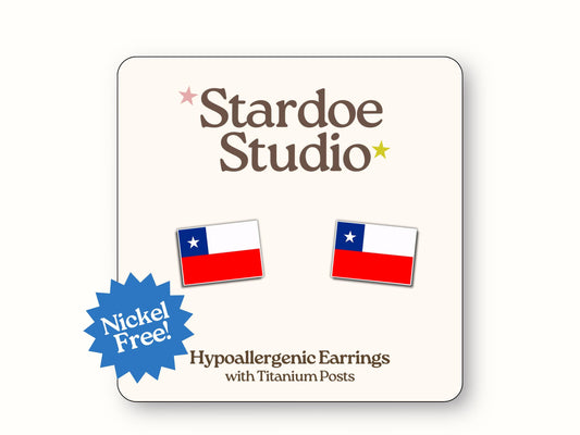 Chile Flag Earrings