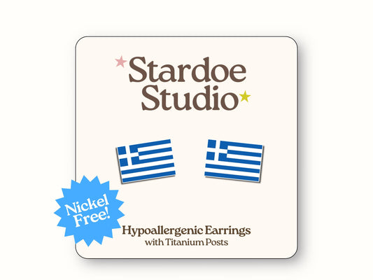 Greece Flag Earrings