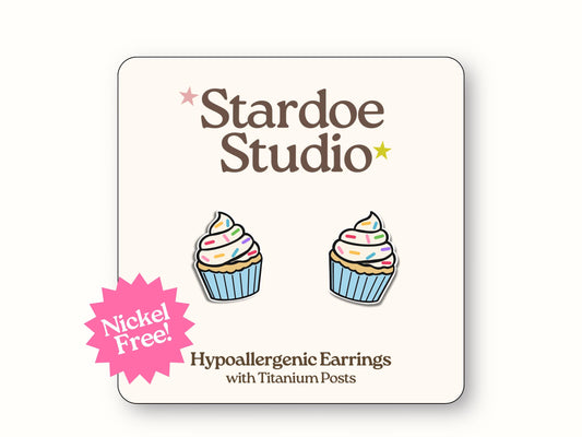 Cupcake Earrings in Blue
