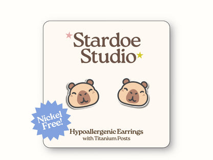Capybara Face Earrings
