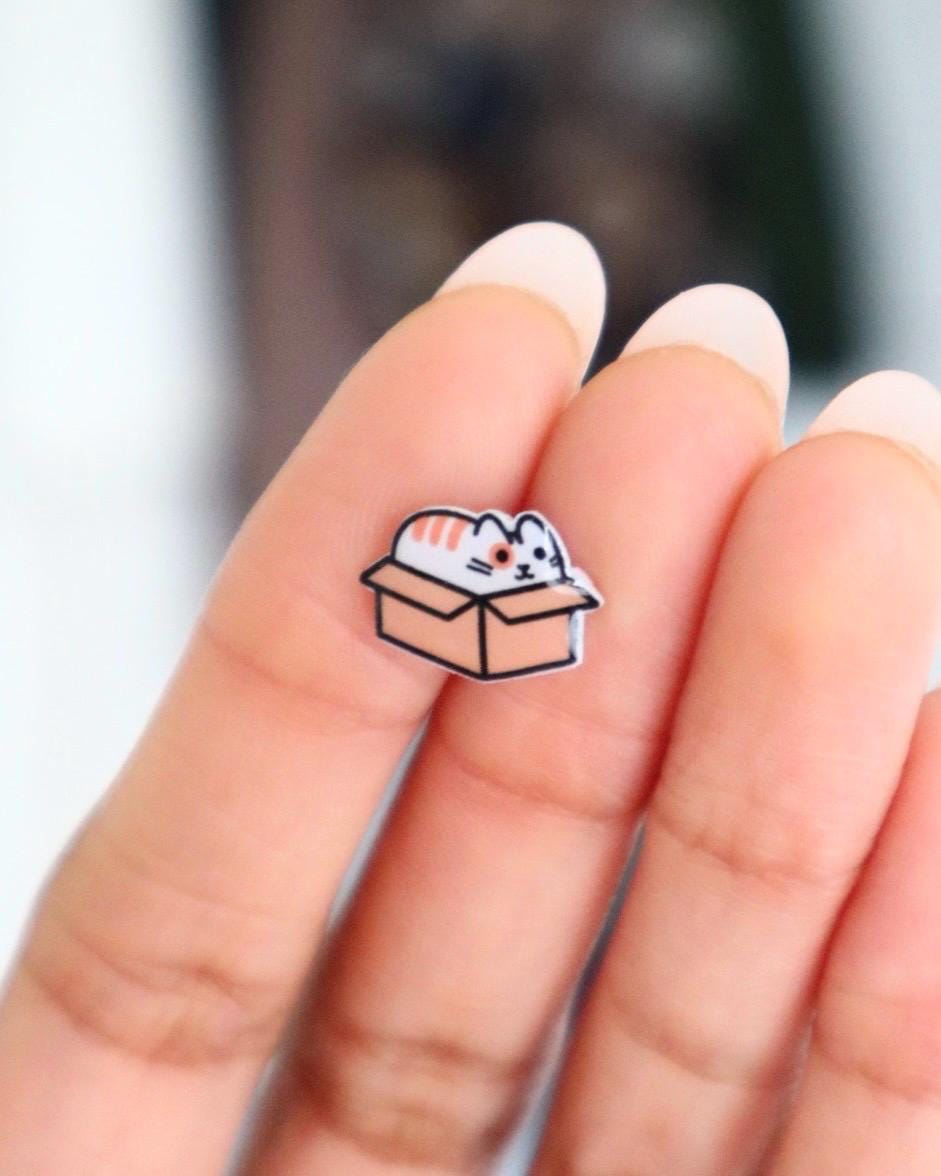 Cat In a Box Earrings