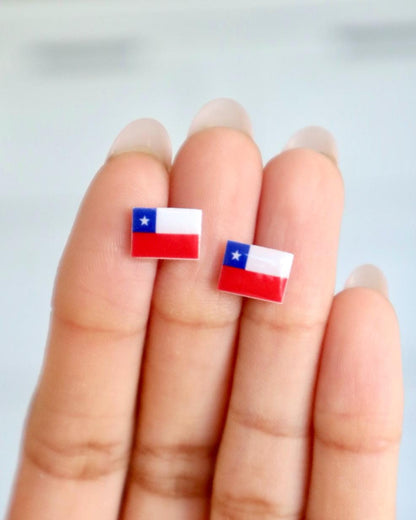 Chile Flag Earrings