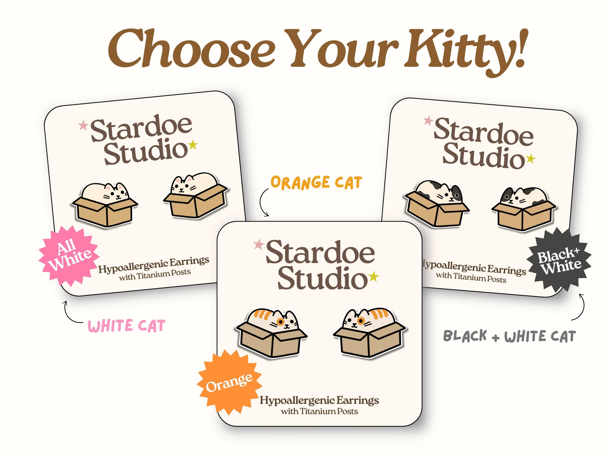 Cat In a Box Earrings