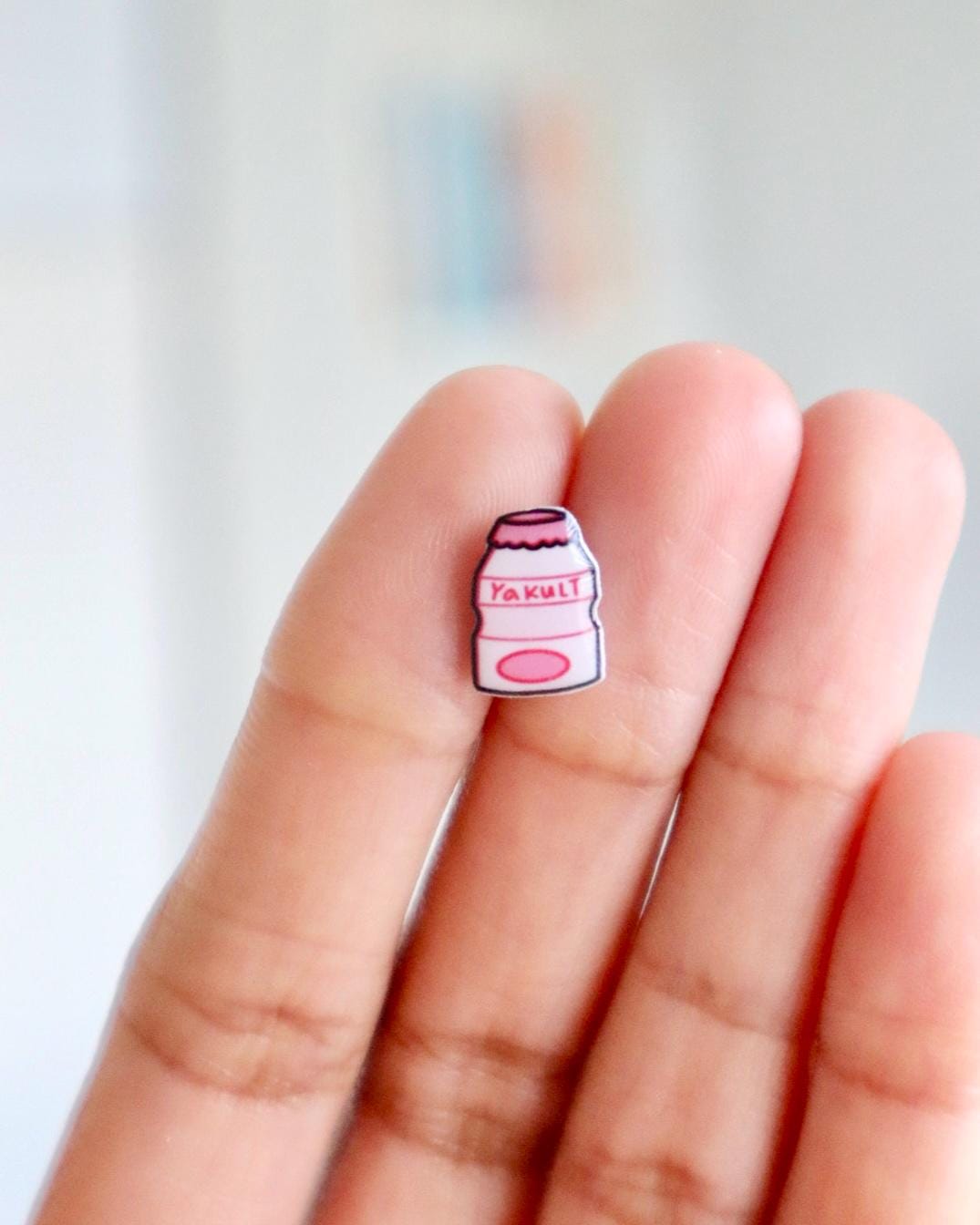 Yakult Earrings, Cute Korean Drink Jewelry, Kawaii Strawberry Milk Drink