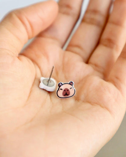 Capybara Face Earrings