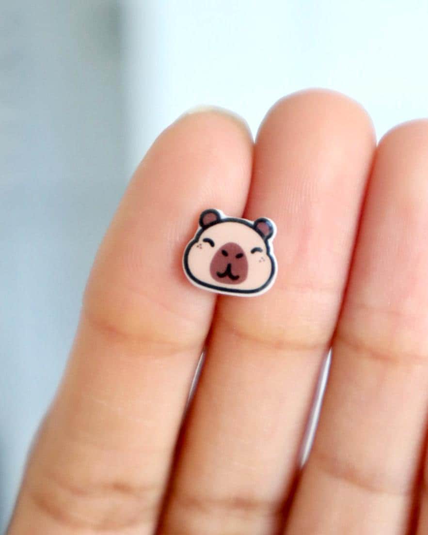 Capybara Face Earrings