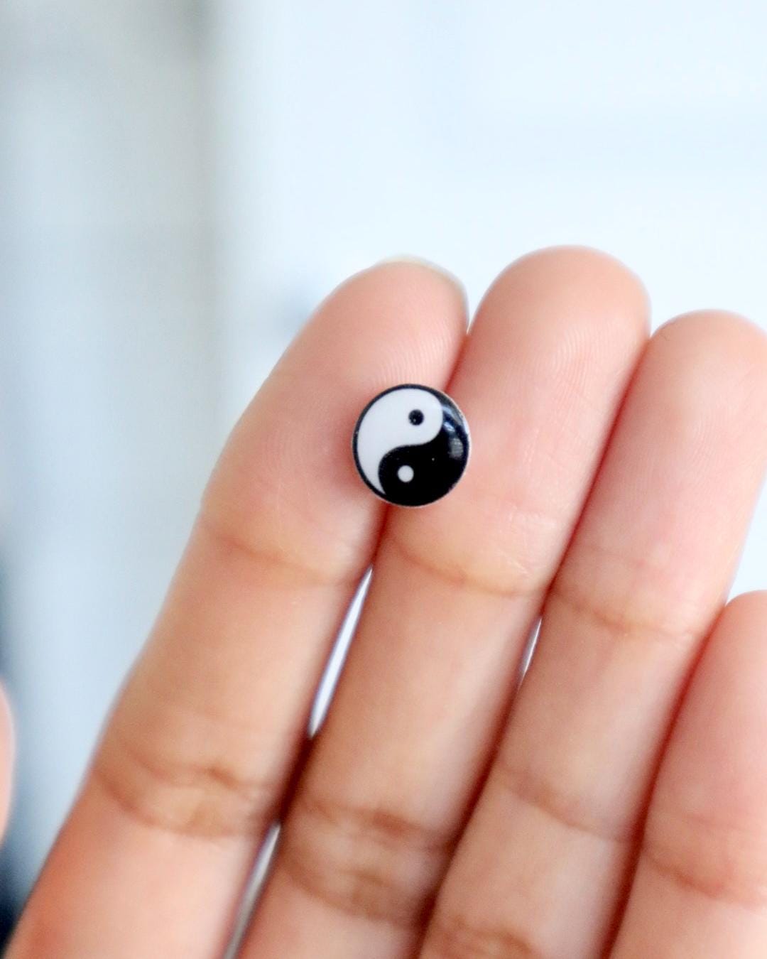 Yin and Yang Earrings, Yinyang Chinese Jewelry, Spirituality Studs