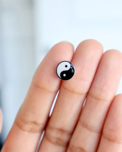 Yin and Yang Earrings, Yinyang Chinese Jewelry, Spirituality Studs