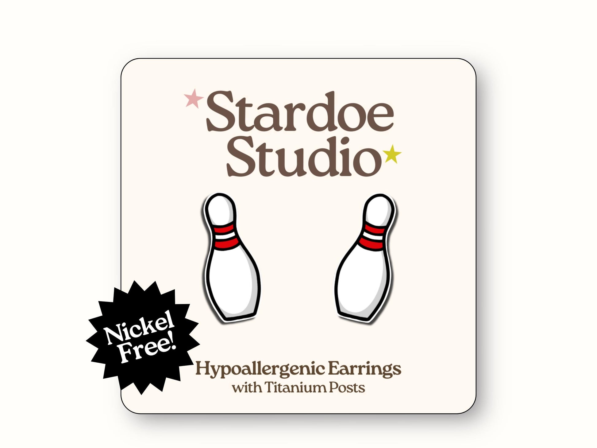 Bowling Pin Earrings, Unique Bowling Pin Jewelry, Bowling Ball Studs, Indie Punk Vibes