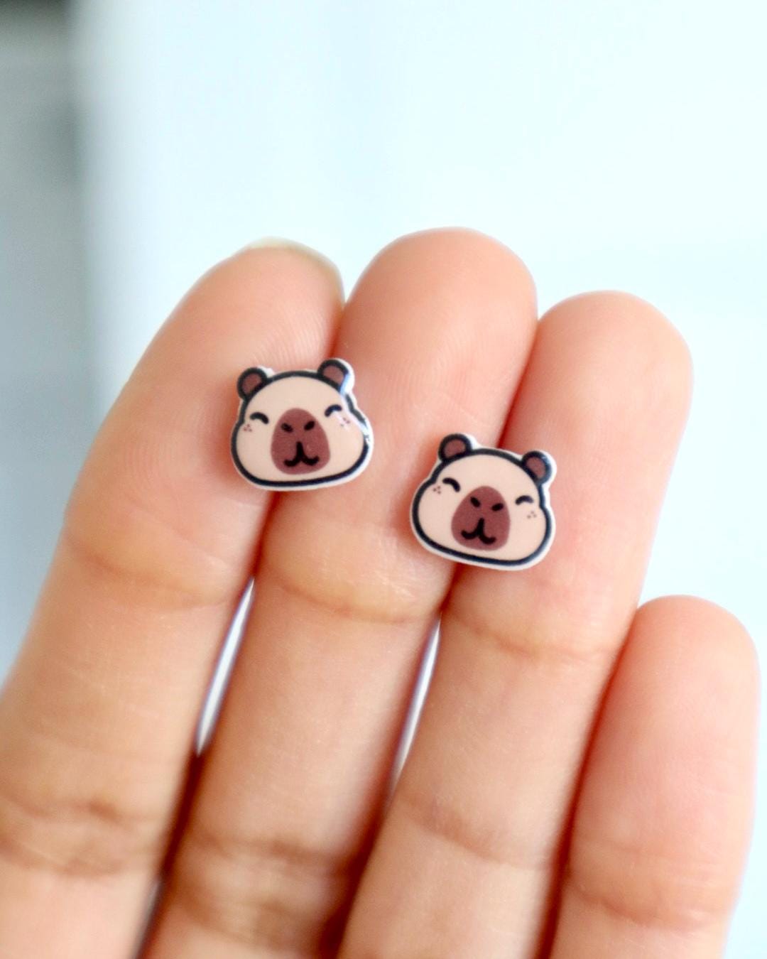 Capybara Face Earrings