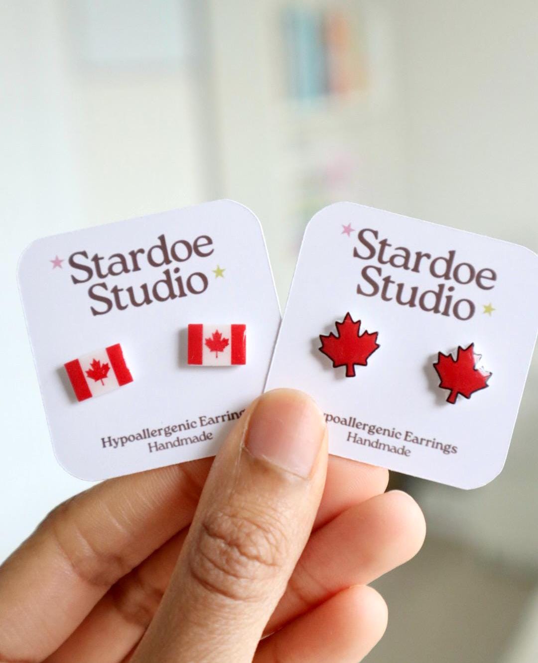 Canadian Flag Earrings