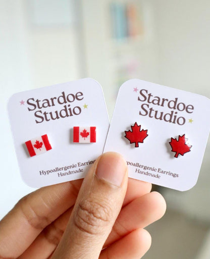 Canadian Flag Earrings