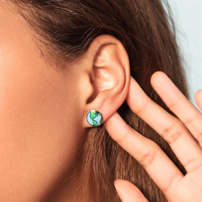 Planet Earth Globe Earrings