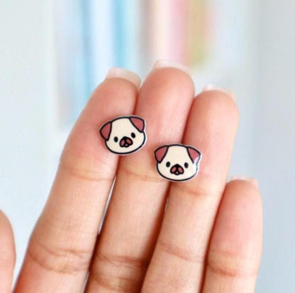 Pug Dog Earrings