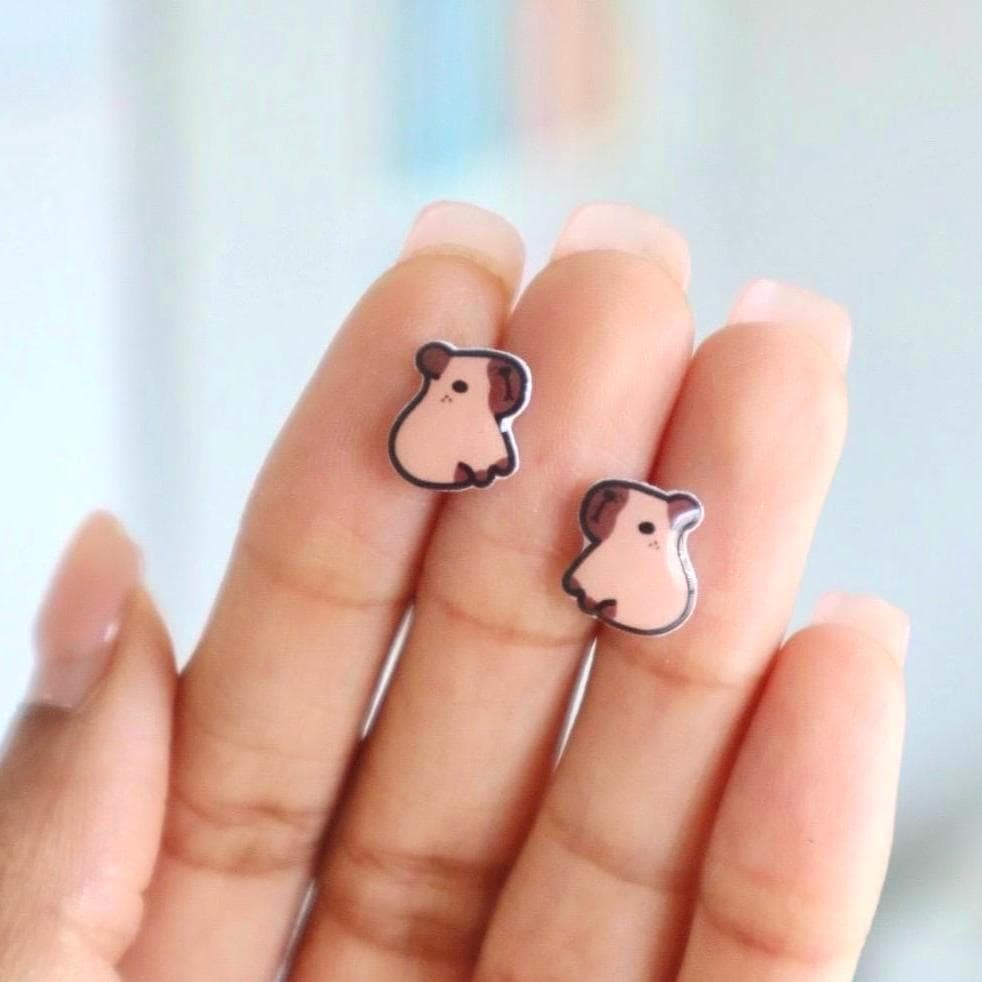 Capybara Earrings • Water Pig Jewelry • Cute earrings for kids • Gift for girls and boys • Happy Capy • Kawaii Stud Earrings