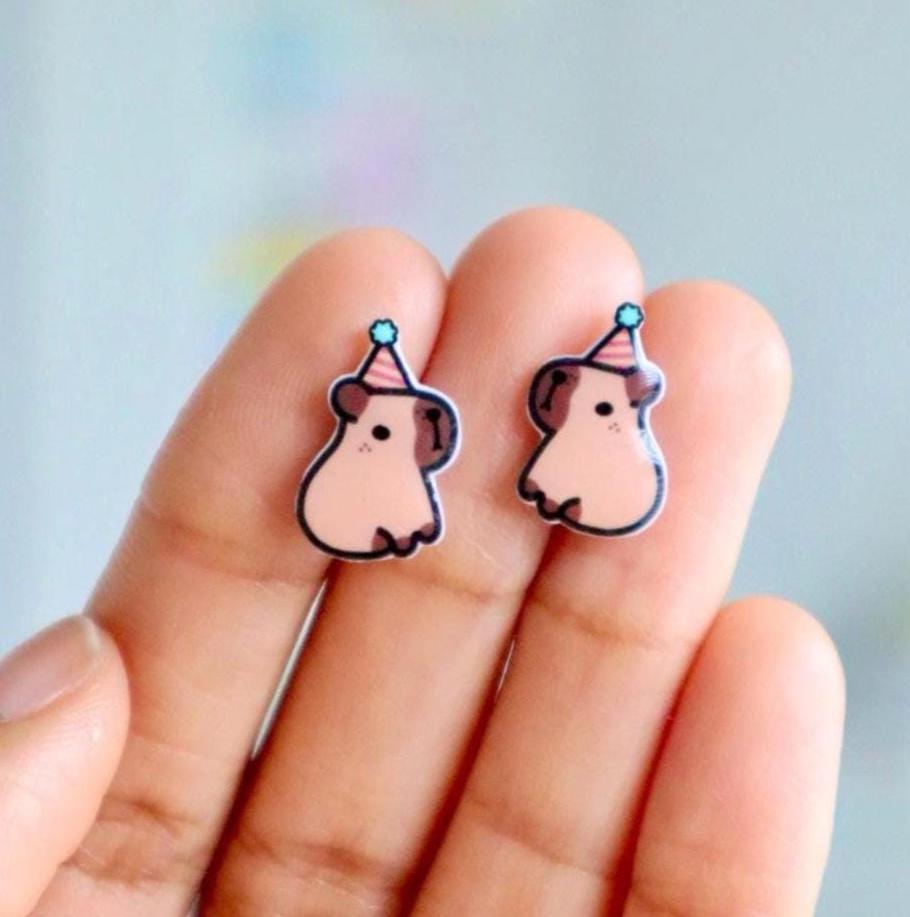 Party Hat Capybara Earrings