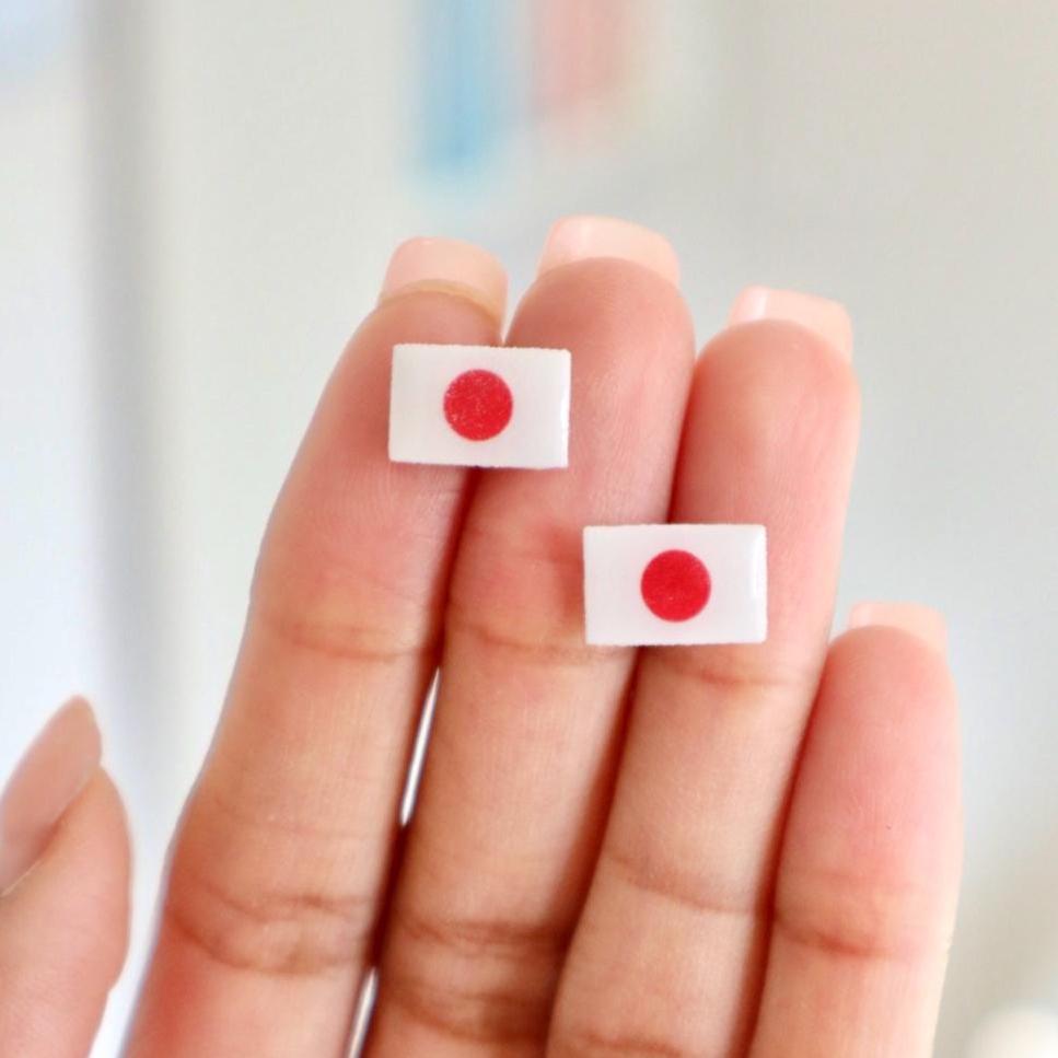 Japanese Flag Earrings