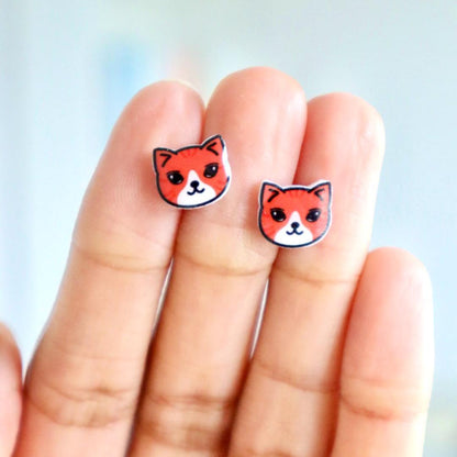 Orange Cat Earrings