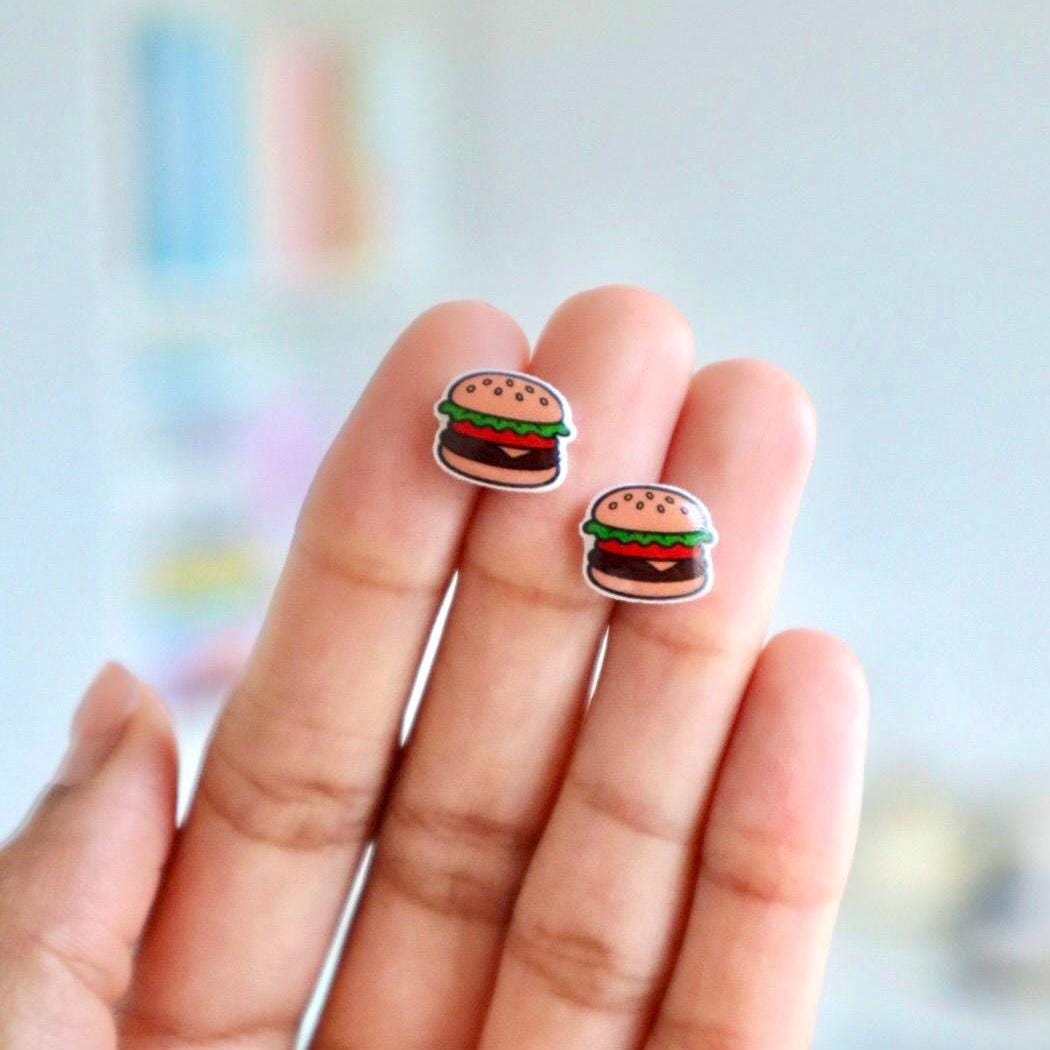 Burger Earrings