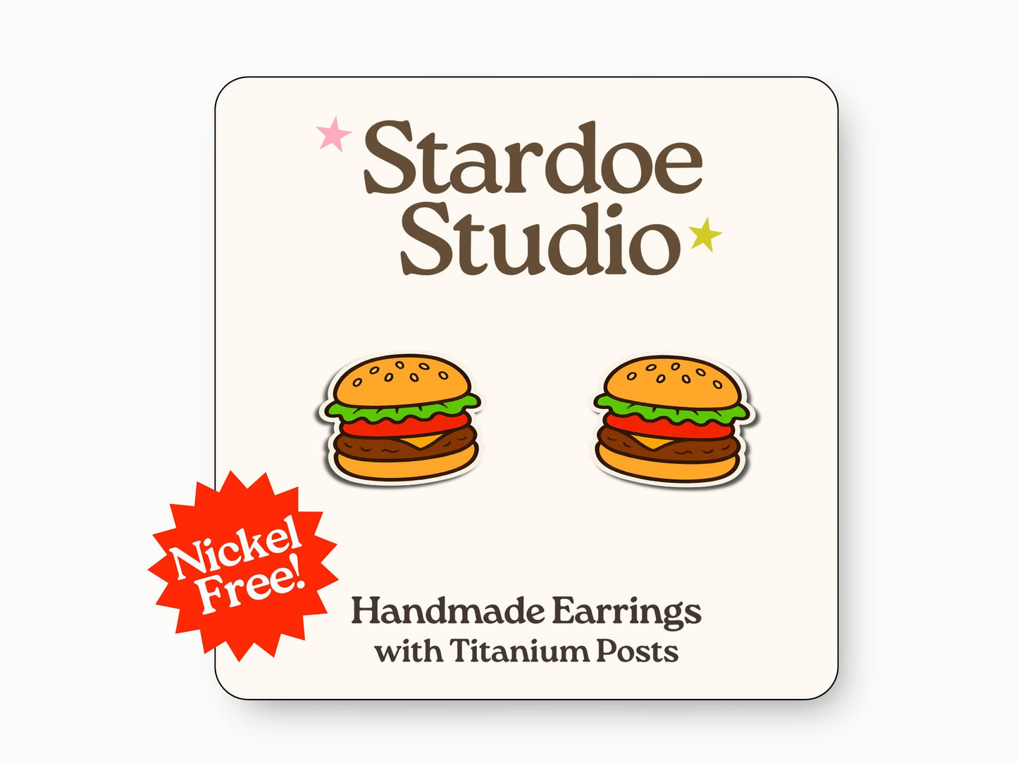 Burger Earrings