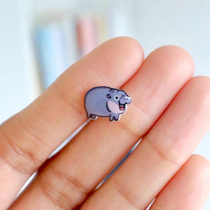 Moo Deng Full Hippo Earrings