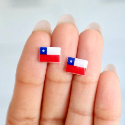 Chile Flag Earrings