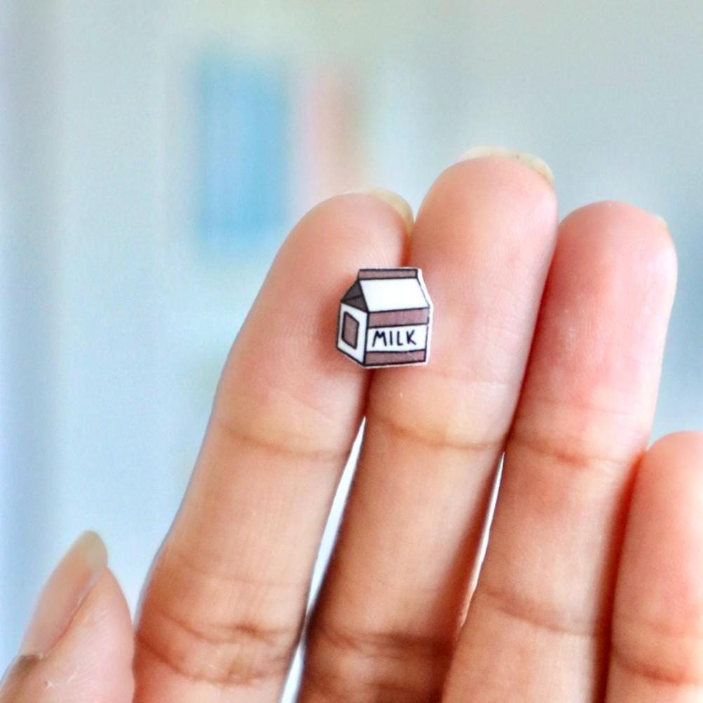 Chocolate Milk Carton Earrings