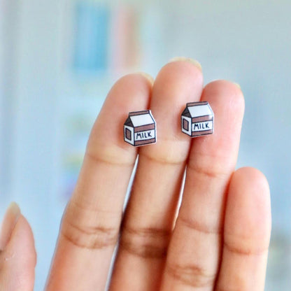 Chocolate Milk Carton Earrings