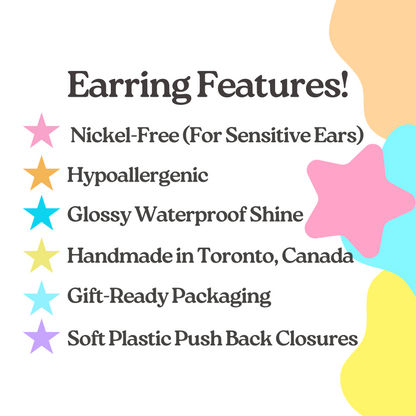 Round Canadian Flag Earrings